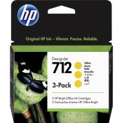 HP 712 Yellow Ink Cartridge 3-Pack